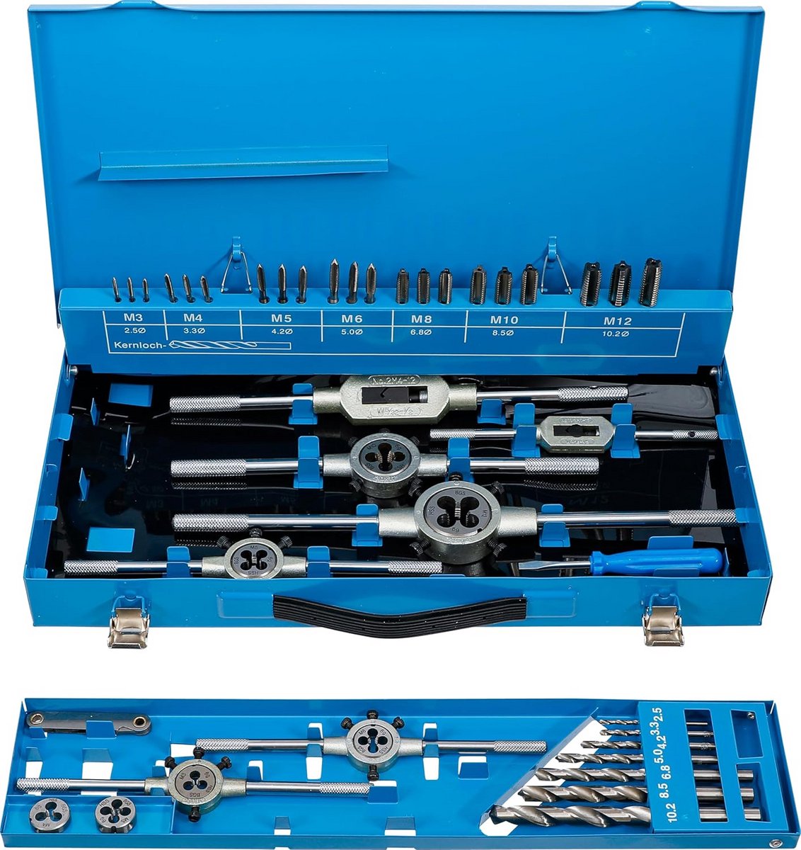Draadsnijtapset M3-M12 | 44-dlg | Complete Set voor Draadsnijden