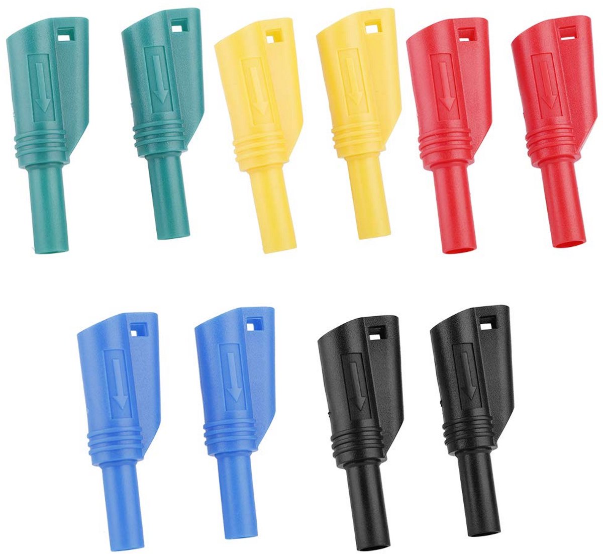 10 Delige Set 4mm Banaanstekker Connectoren - Soldeerbaar & Schroefbevestiging voor Meetapparatuur