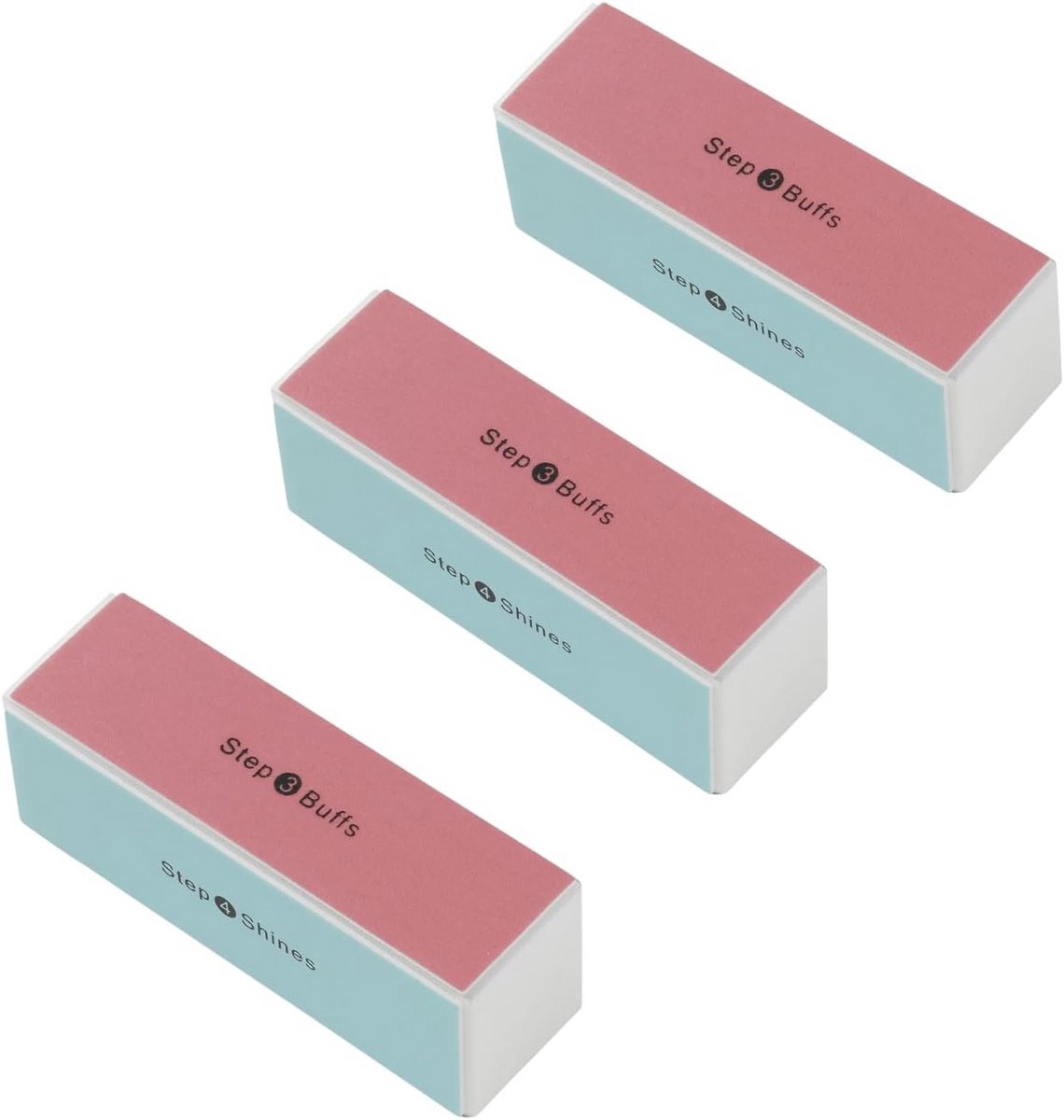 4-weg Buffing Block - 3 PACKS voor Perfecte Nagels