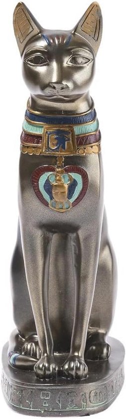 Bastet de Egyptische katten godin, sculptuur, kat figuur cast iron, als