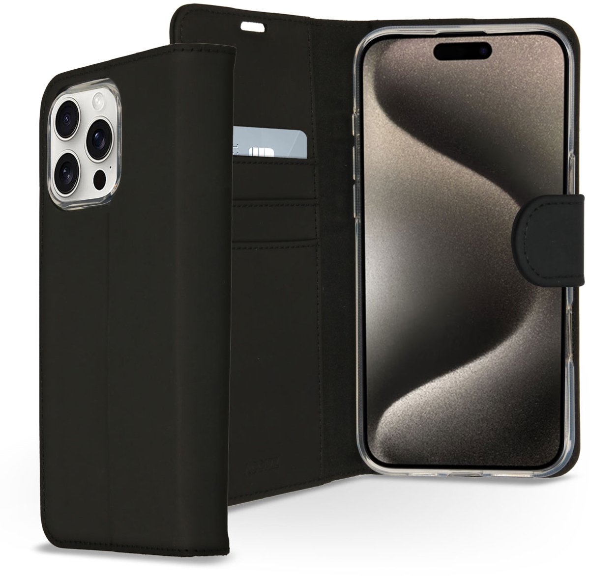 Accezz Hoesje - Geschikt voor Apple iPhone 16 Pro - Wallet Softcase Bookcase - Zwart