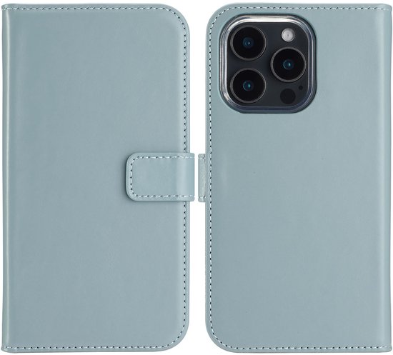 Echt leren bookcase iPhone 16 Pro h...
