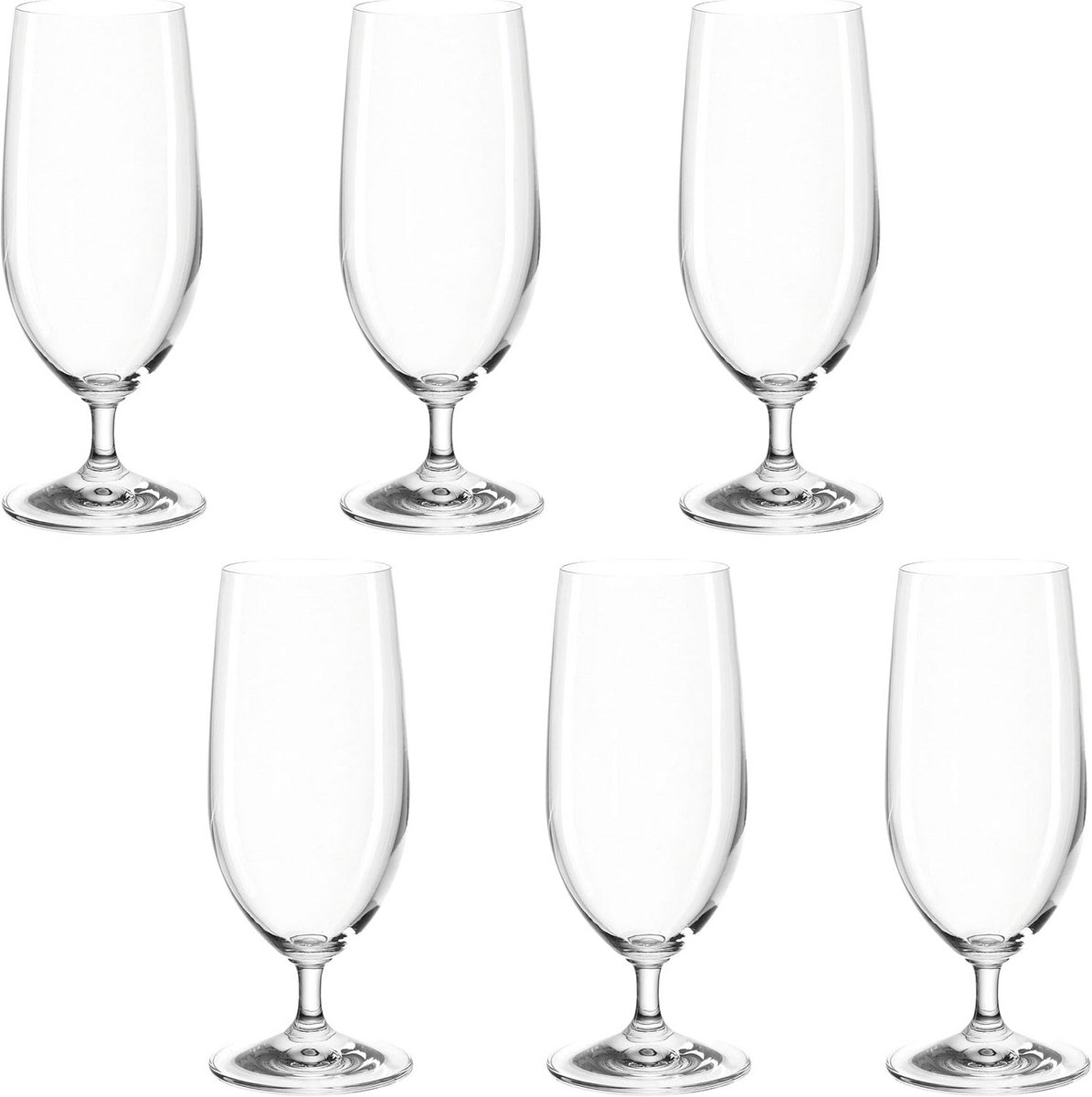 Bierglazen Set van 6 - Vaatwasmachinebestendig, Moderne Bierkelken 360 ml