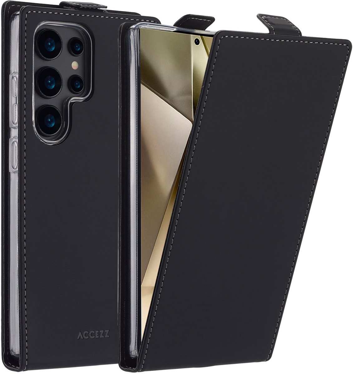Accezz Hoesje - Geschikt voor Samsung Galaxy S25 Ultra - Flipcase - Zwart