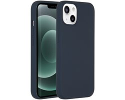 Accezz Hoesje - Geschikt voor Apple iPhone 13 Mini - Liquid Silicone Backcover geschikt voor MagSafe - Donkerblauw
