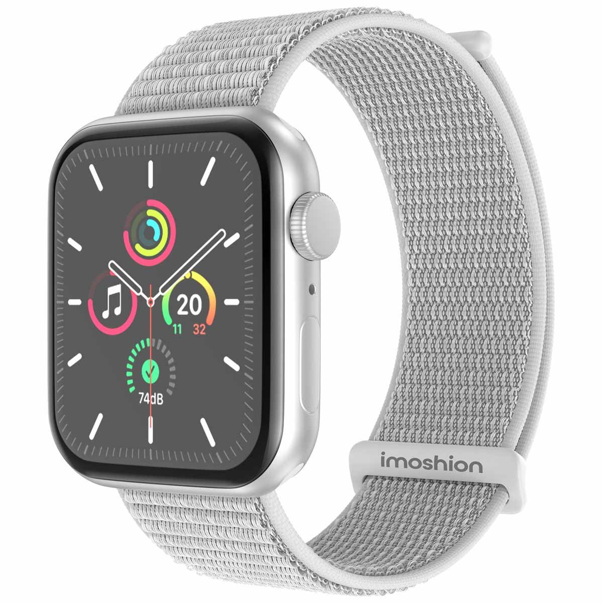 iMoshion Nylon⁺ bandje geschikt geschikt voor Apple Watch Series 1 / 2 / 3 / 4 / 5 / 6 / 7 / 8 / 9 / SE / Ultra (2) - 42 / 44 / 45 / 49 mm - Seashell