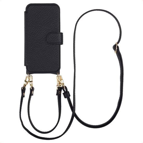 Selencia Hoesje - Geschikt voor Apple iPhone 17e / 16e - Bookcase geschikt voor MagSafe en Koord - Zwart