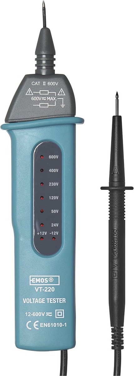 Spanningstester en Volt Tester tot 600V AC/DC met Polariteitsindicator