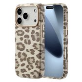 Selencia Hoesje - Geschikt voor Apple iPhone 17 Pro - Sabi Backcover panterprint geschikt voor MagSafe - Soft Ivory