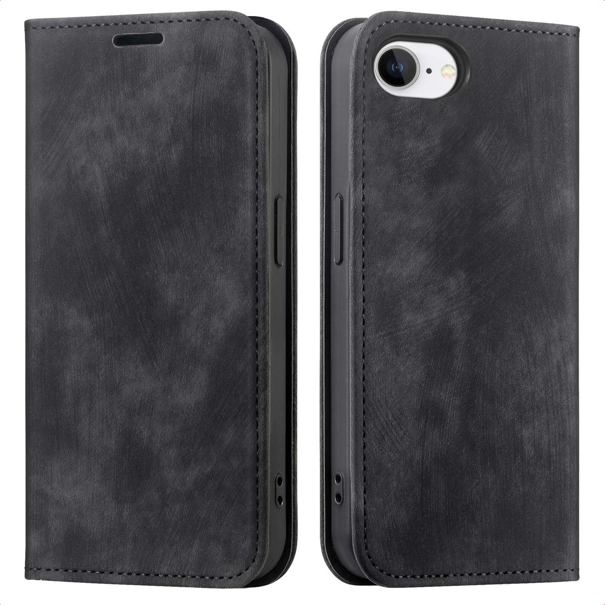 imoshion Hoesje - Geschikt voor Apple iPhone SE (2022) / SE (2020) / 8 / 7 / 6s / 6 - Slim Bookcase - Zwart