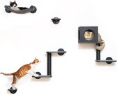 Kattenklimwandset XXL, met kattenboom, hangmat, kattenmand, muur Kattenklimwandset XXL, met kattenboom, hangmat, kattenmand, muur