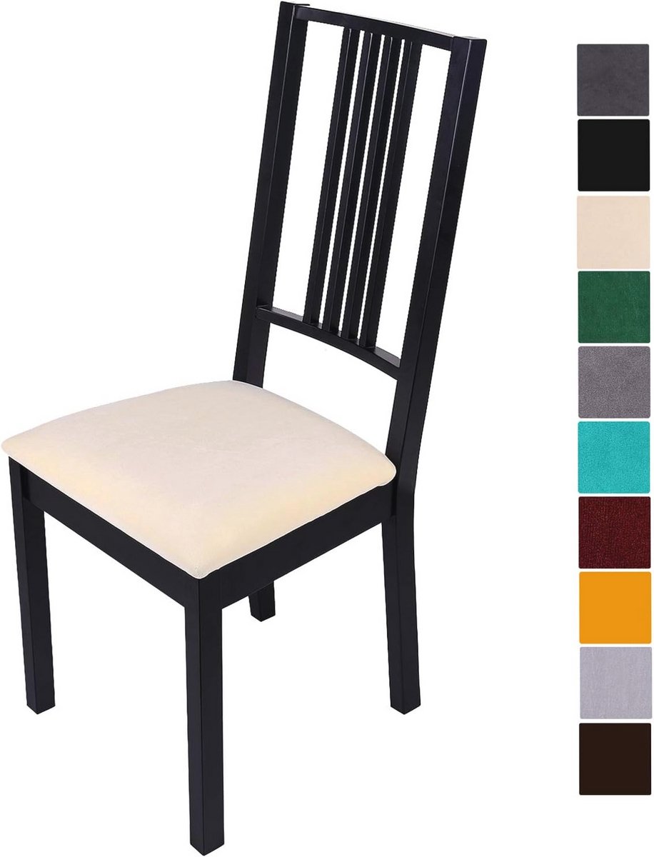 Zachte Fluwelen Stoelhoes Set voor Eetkamerstoelen - 6-delig Beige