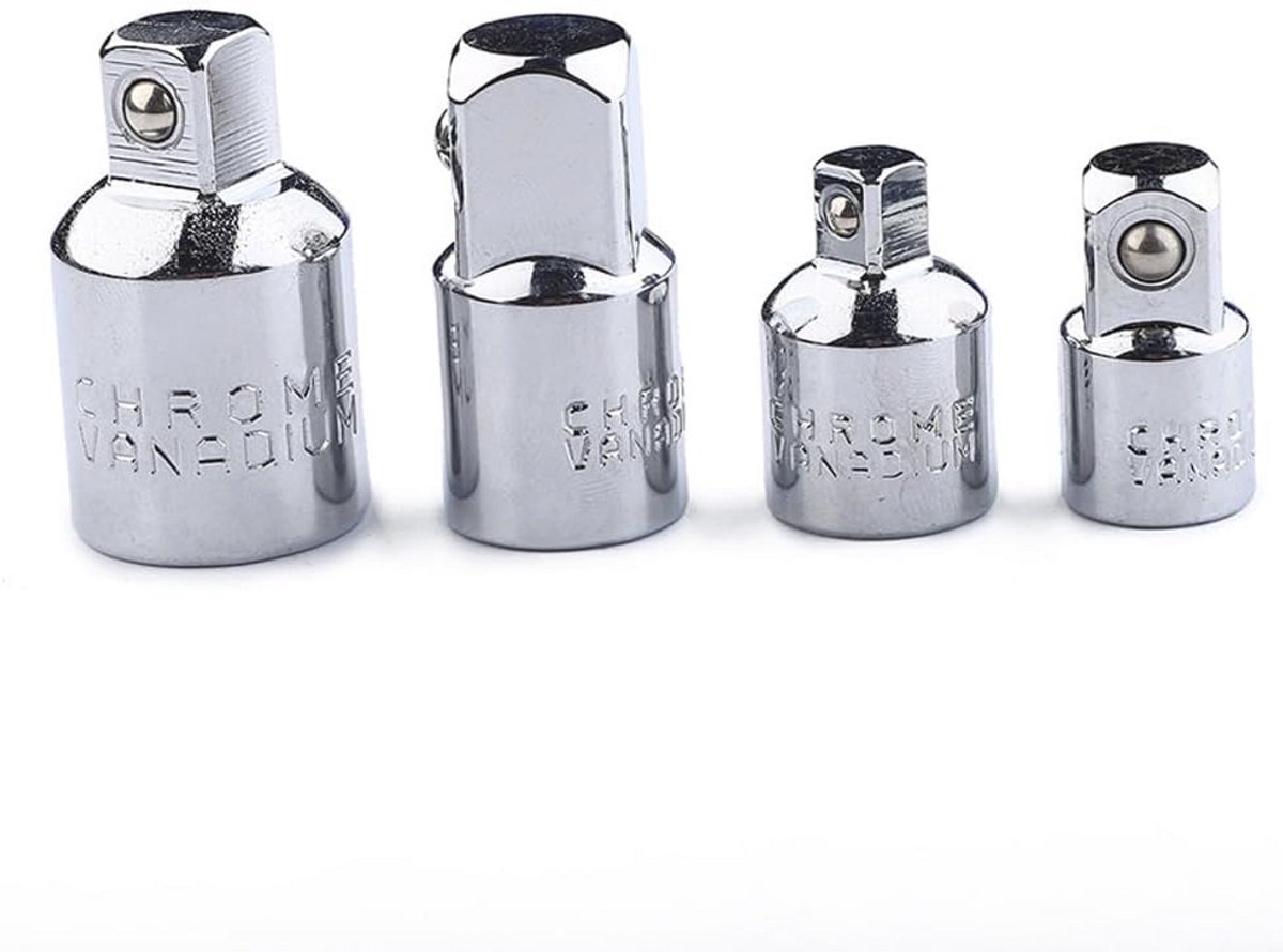 4 Stuks 1/2 naar 3/8 Vierkante Ratel Adapter Verloopstuk - Converter voor Diverse Maten