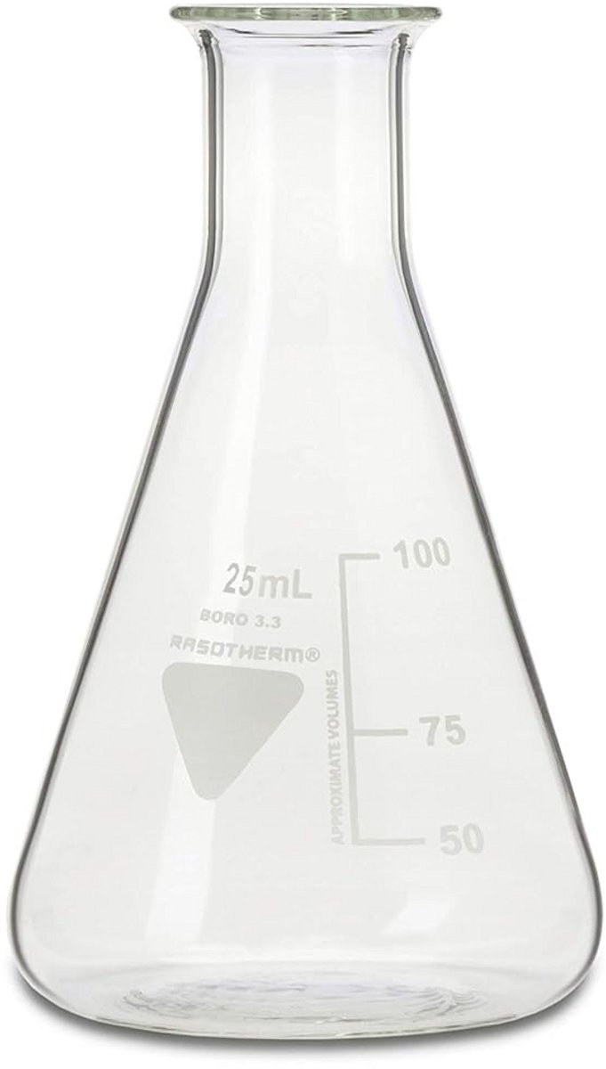 Erlenmeyerkolf 3000 ml met smalle hals - Hitte- en chemicaliënbestendig glas
