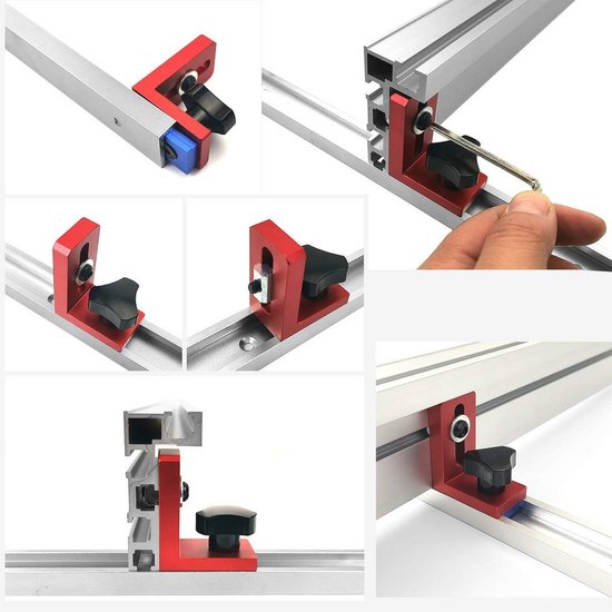 Verstekstang, 2 stuks, 450 mm: aluminiumlegering, geleiderail