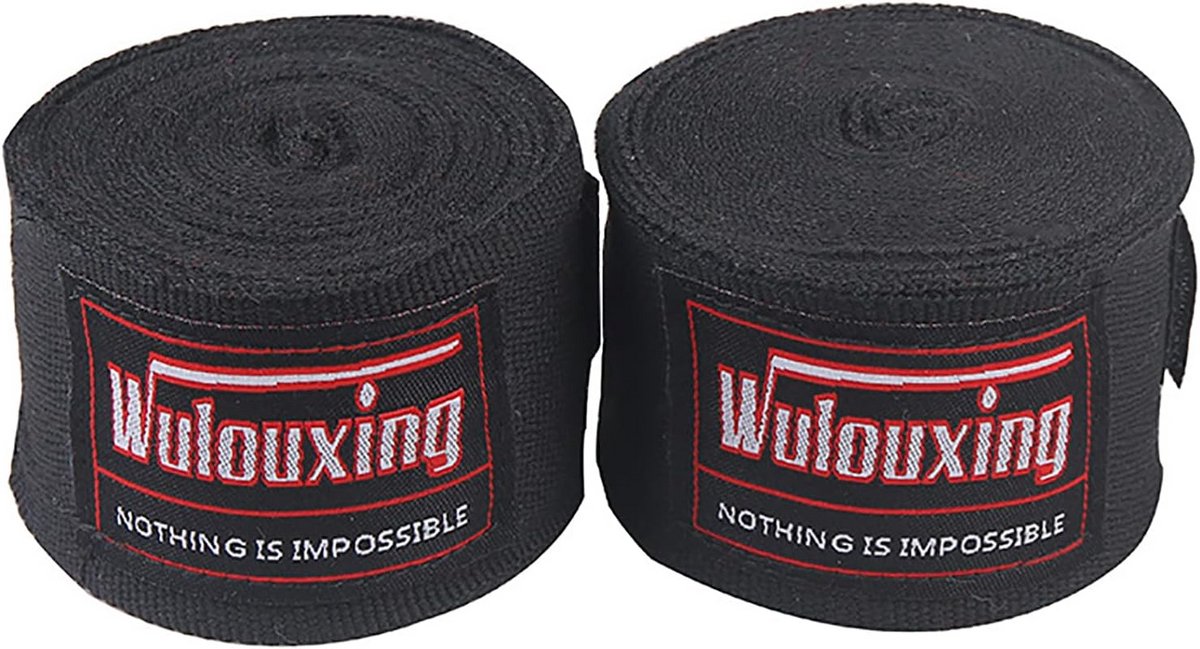 Handwraps voor Boksen en MMA - Voorkom Letsel met Elastische Bescherming (5 Meter, Zwart)