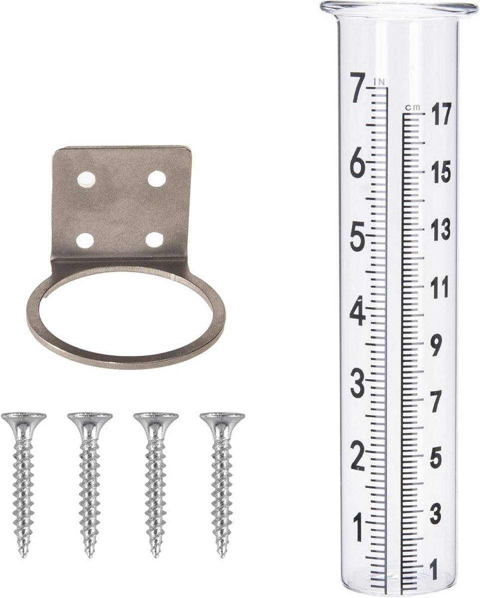 Regenmeter 7 inch met roestvrijstalen montagerek voor tuin en buitenhuis