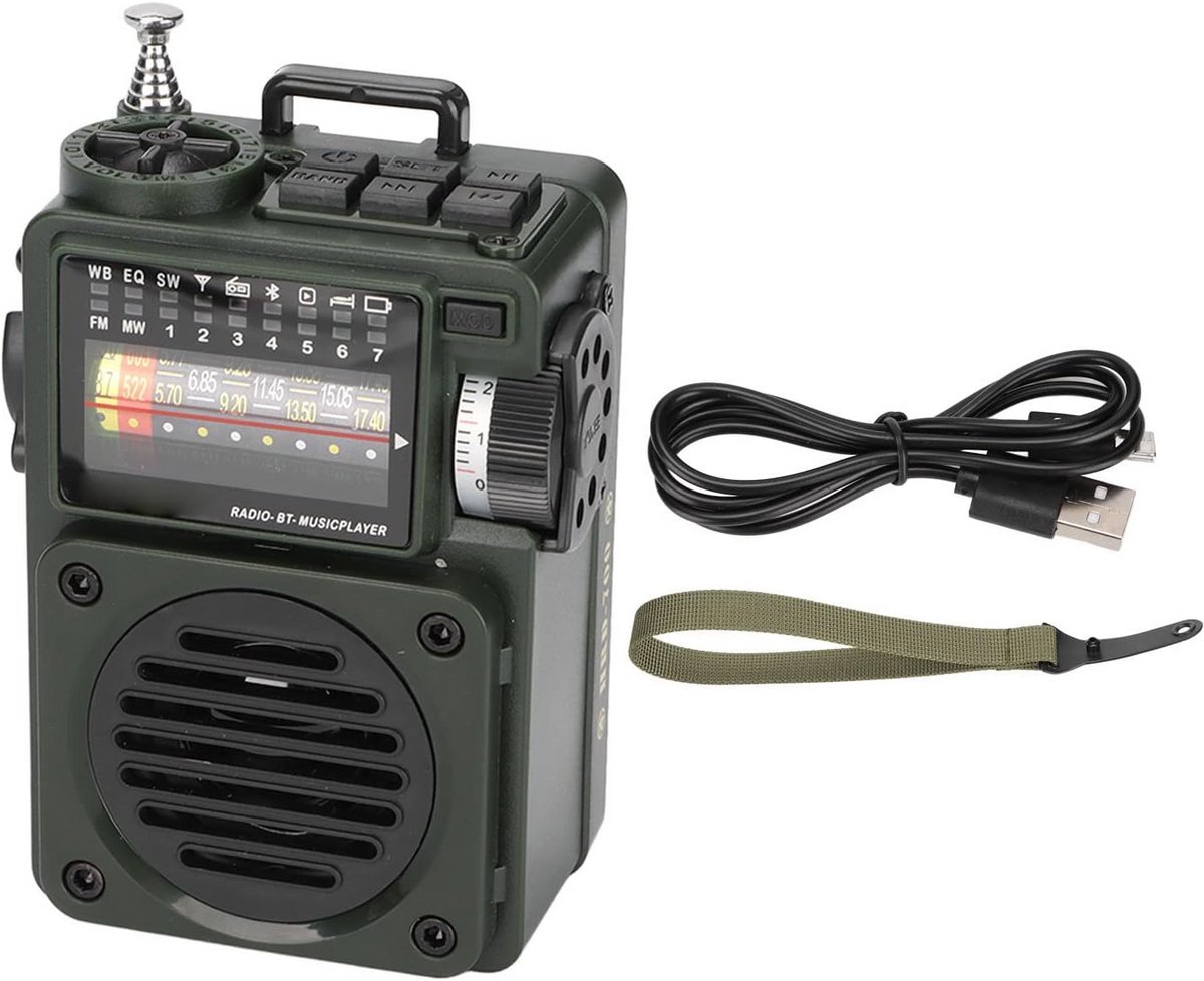 Draagbare FM/AM Radio met Bluetooth, MP3 Speler en Grote Batterij