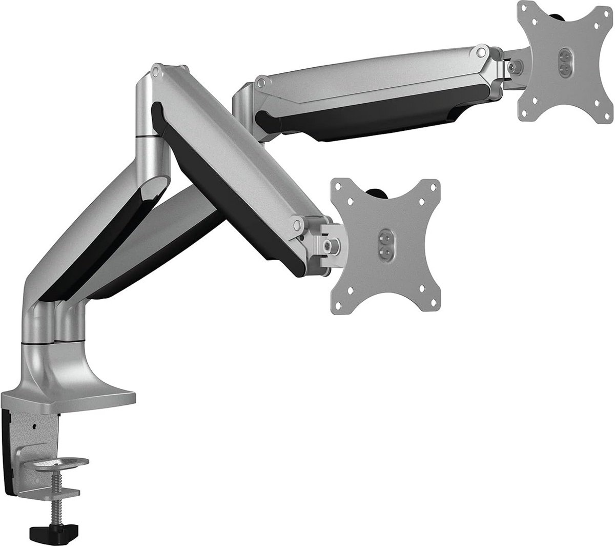 Monitorbureauhouder Zilver voor Twee Schermen Tot 32 Inch met VESA