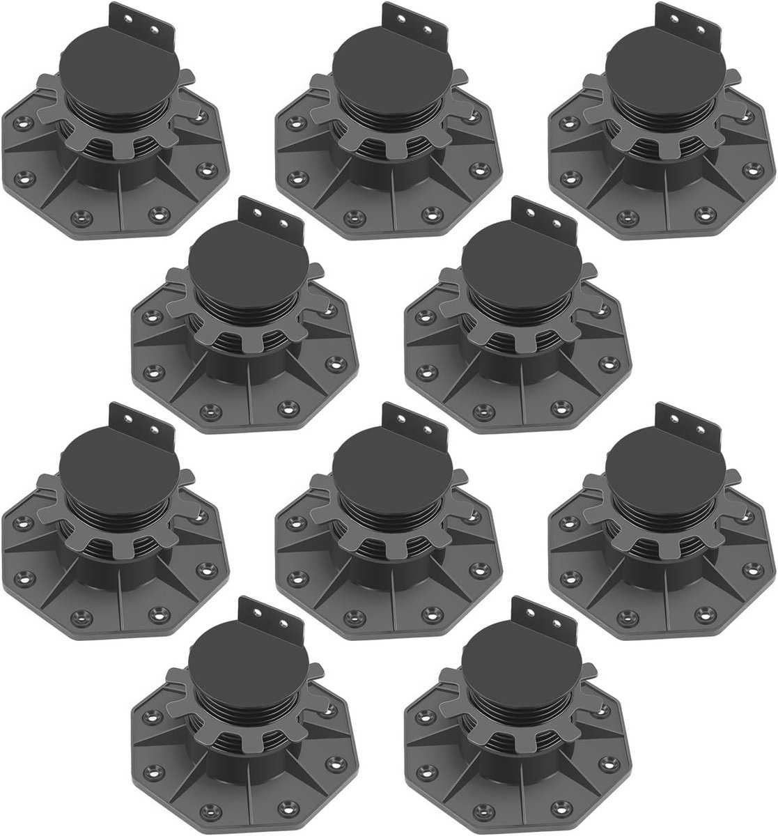 Terrasplanken en Vloerondersteuning - Verstelbaar 30-60 mm - 10 Stuks voor Terras- en Schuur Nivellering