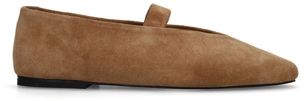 Sacha - Dames - Taupe suède ballerina's - Maat 37