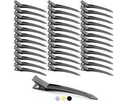 Mbsomnus 36 stks Sectioning Haar Clips voor Styling Zwart 3.5 Inch Eendenbek Haar Clips Metalen Pin Curl Clips Lange Haar Clips Vrouwen Kappers Clips Alligator Krul Clips voor Vrouwen Meisjes Salon