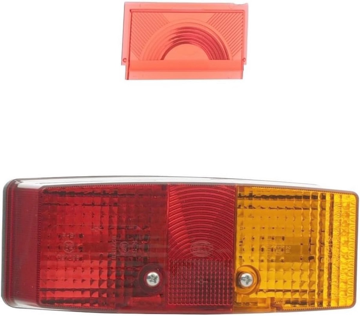 Achterlicht 24/12V - Opbouw/Geschroefd - Rood/Geel/Wit - Met Klemkabelschoen - Voor Rechts - 1 Stuks