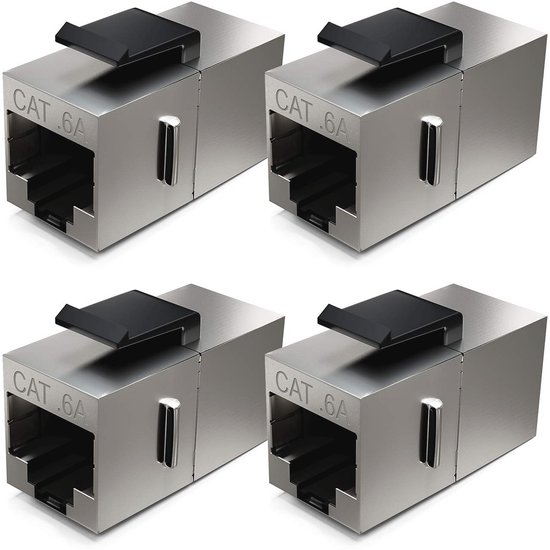 4x CAT6a Keystone Module Patchkabel Koppeling - Afscherming en RJ45 ...