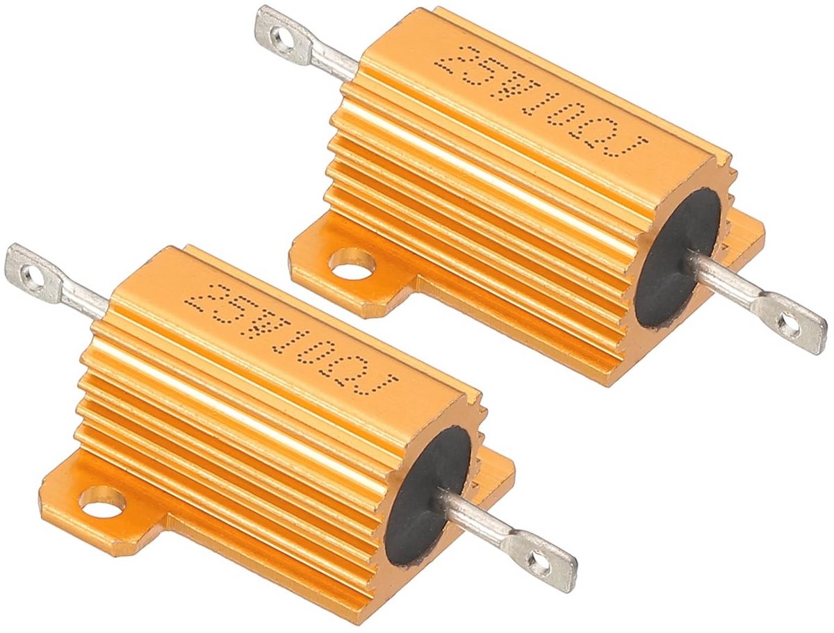 Aluminium Behuizing Weerstand 25W 3 Ohm - 2 Stuks - Hoog Temperatuur Vast en Betrouwbaar