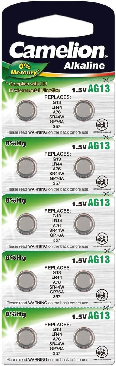 10 x 1,55 V Knoopcelbatterijen AG1 - LR60, S621E, 134, GP364 - 10 Stuks