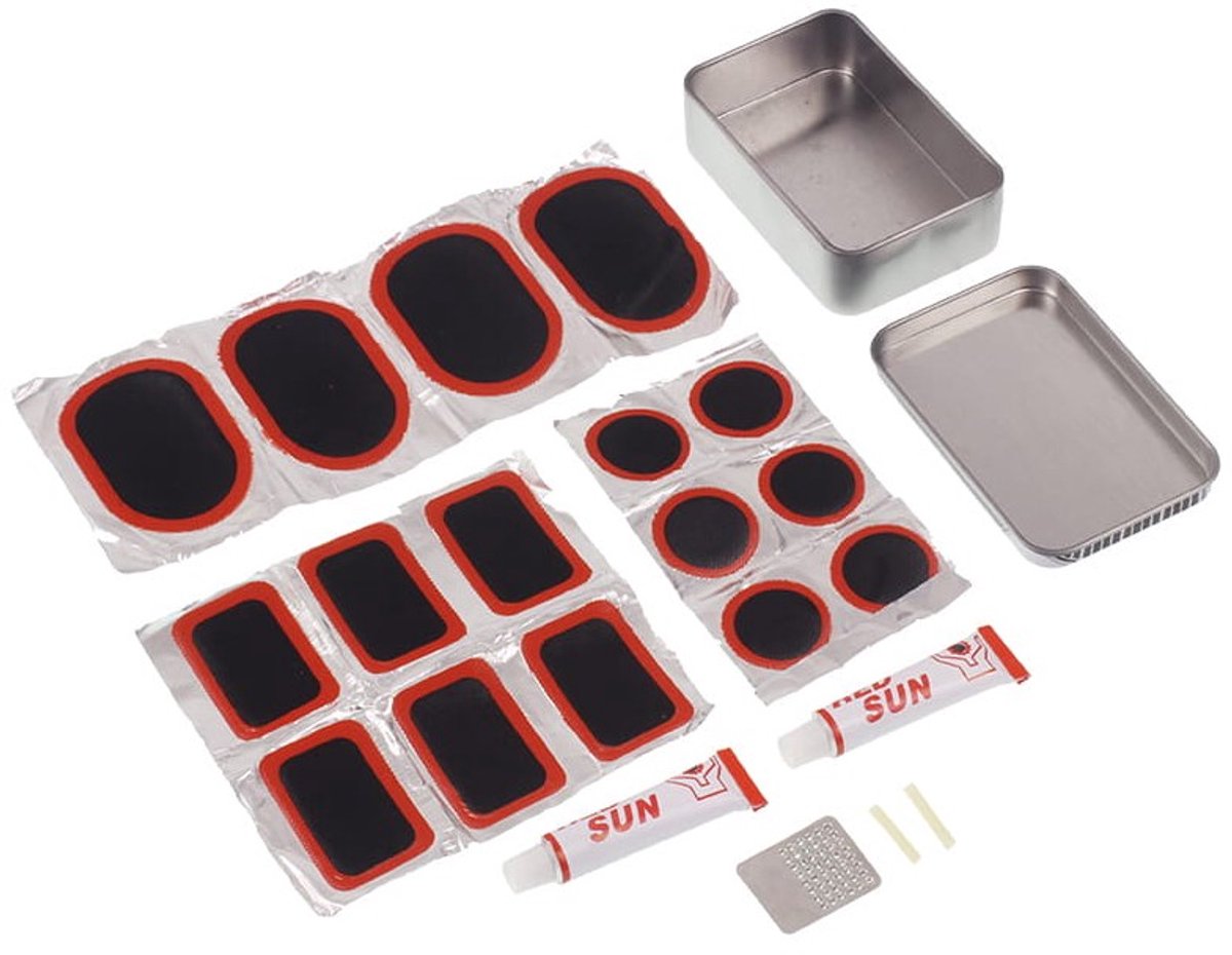fiets reparatieset 21 delig - fietsband plakset - fietsbanden-plakset - bandenplakset
