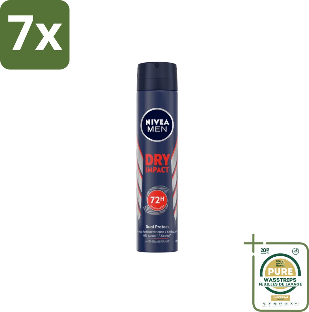 7 x NIVEA MEN – Anti-transpirant spray – Dry Impact – 200 ml - Grootverpakking - Koffie - Koffiezetapparaat - Koffiezetapparaat Met Automatische Functie