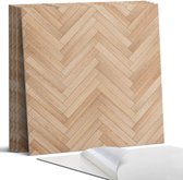 Coloray Wandpanelen Zelfklevend - Visgraatvloerpatroon Zelfklevende Wandpanelen - 50 cm x 50 cm - Beige Wandpaneel PVC - 4 stuks - Texturen Wandpanelen Zelfklevend - Keuken Wandpanelen - Wandpanelen Badkamer