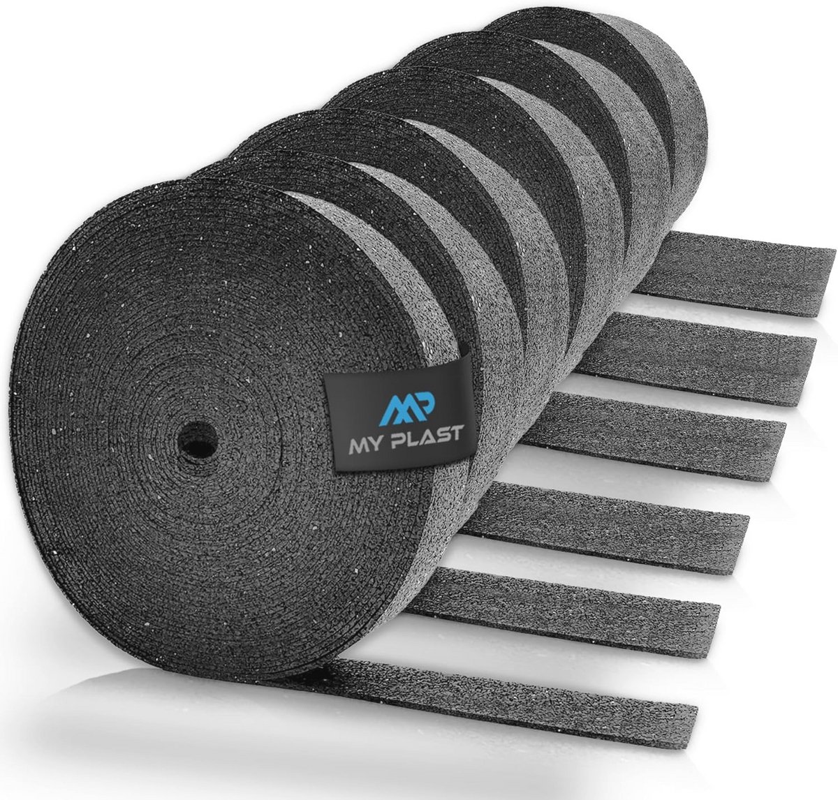Vloermatten van Rubbergranulaat 5 Rollen 20 Meter x 100 mm x 3 mm voor Bouwbescherming en Onderlegger voor WPC en Balkons