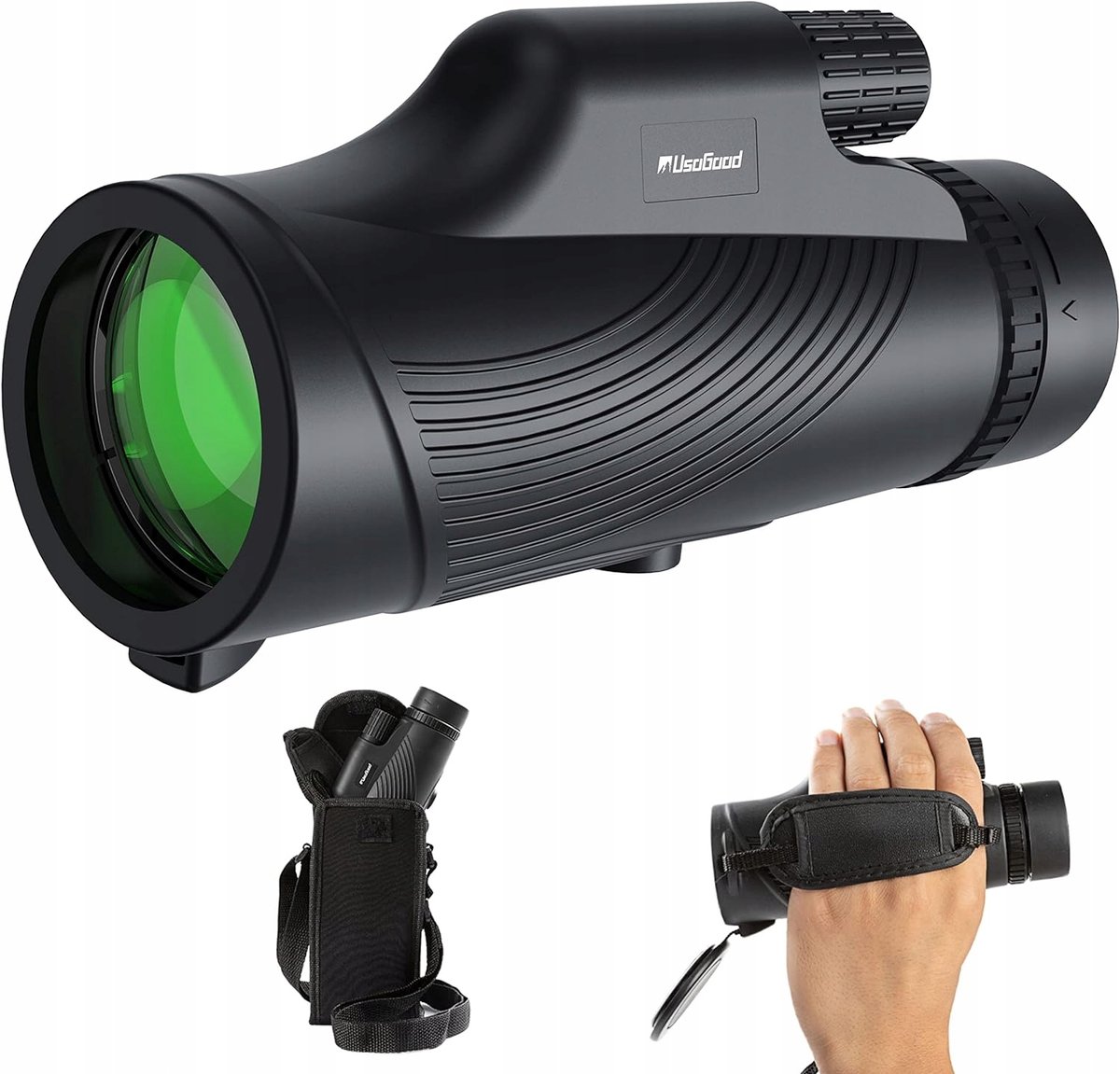 Usogood 12 x 50 monoculaire telescoop - met draagbare tas - observatietelescoop - grotere zichtmonoculair voor volwassenen met BAK4-prisma en FMC-lens