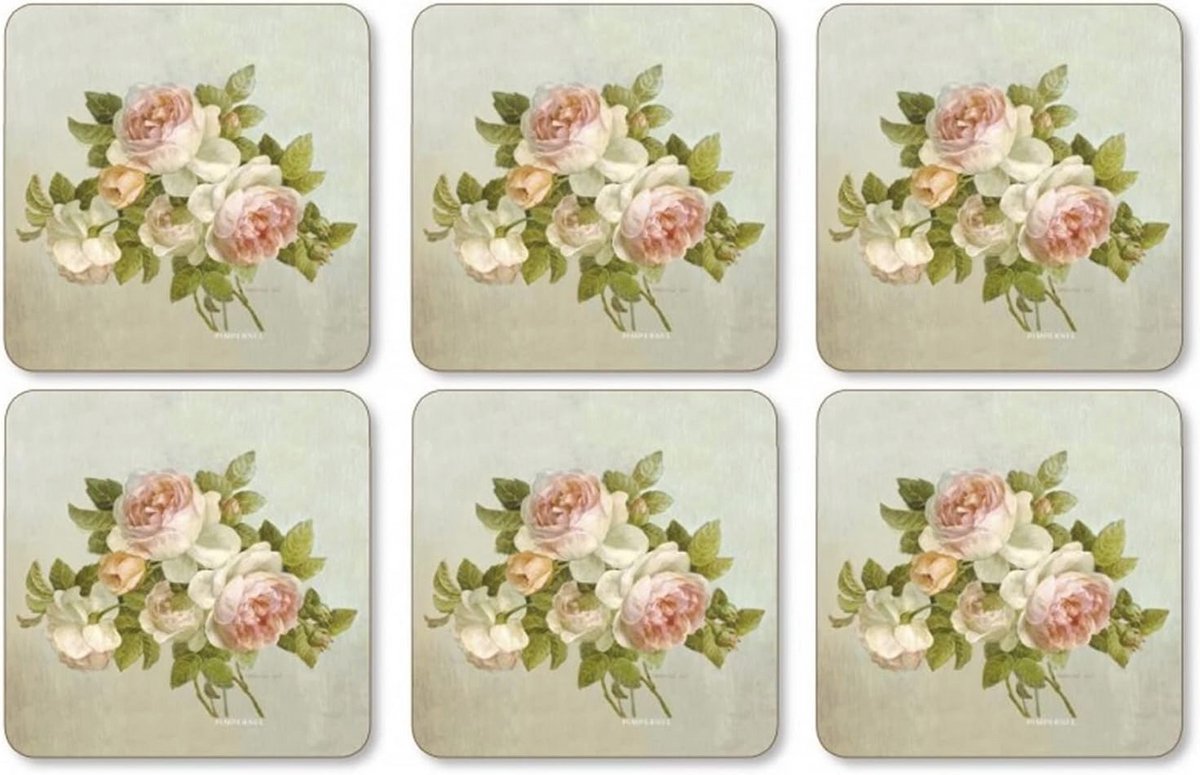 Antieke Rozen Onderzetters set van 6 - Elegant en Praktisch