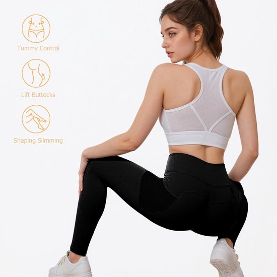 Naadloze Push-Up Sportlegging Dames met Hoge Taille en Telefoonzakken - Squatproof — afbeelding 4