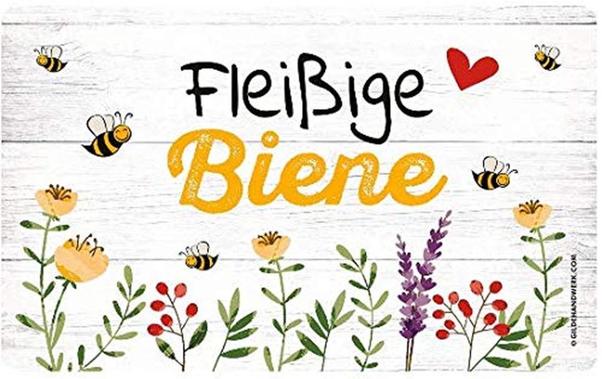 Ontbijtplank Vlijtige Bij 23,5 cm x 14,5 cm - Wit