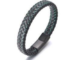 HALUKAKAH ● Jazz ● Echt Leder Handgemaakte Vlecht Veelkleurig Armband Magnetische Sluiting van Titanium Maat Verstelbaar 21.5-23cm met Gratis Geschenkdoos