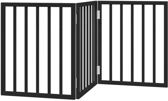 vidaXL - Clôture pour chien - pliable - 3 - panneaux - 150 - cm - bois de peuplier - noir
