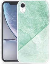 Geschikt voor Apple iPhone Xr Hoesje Green Marble - Designed by Cazy