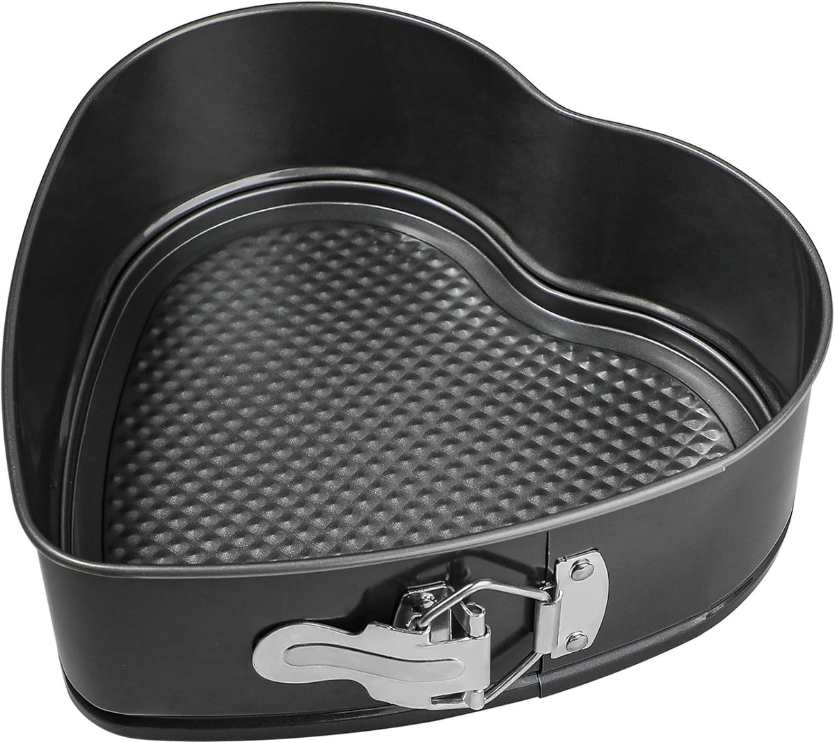 Daity Springvorm - 22cm – Staal - Antikleeflaag - PFAS vrij - Zwart - Antiaanbak laag - Losse bodem – RVS – Taartvorm – Bakvorm - Bakblik - Geschikt voor Halloween, Kerstmis, feestdagen en doe-het-zelfproductie