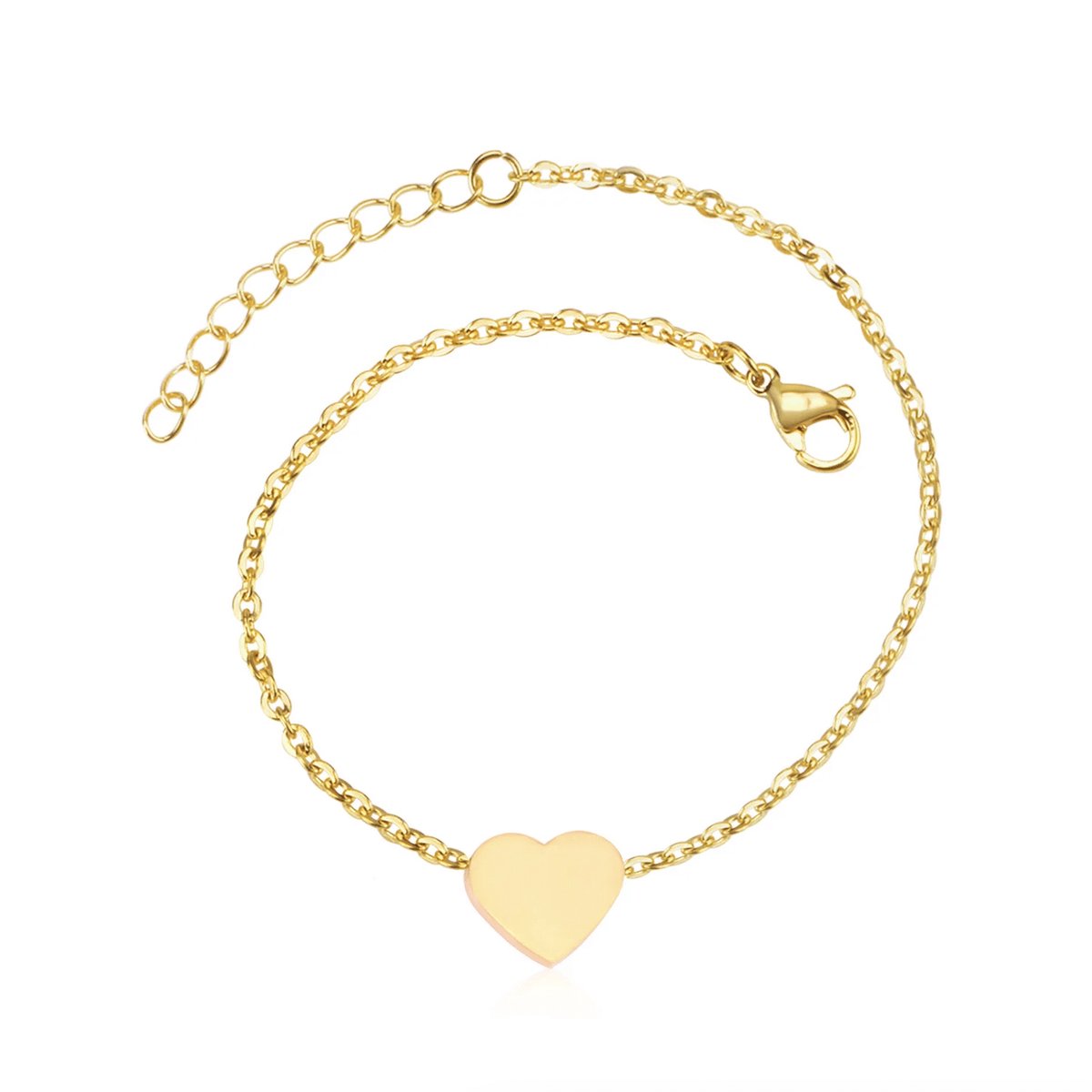 Planet Pink - Armband hartje goud - Stainless Steel - Roestvrij Staal rvs - Waterproof