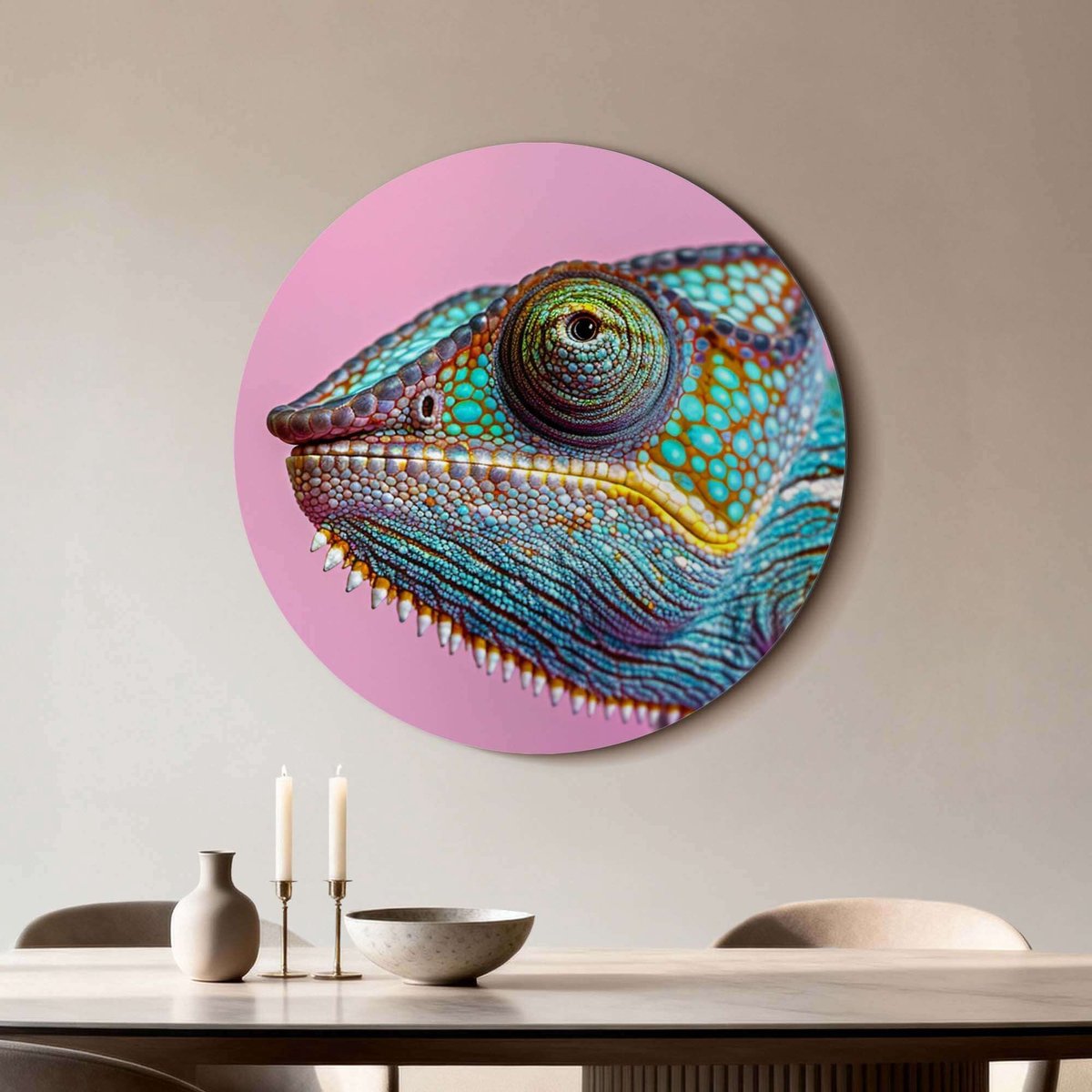 KitchenArt - Tropical Gaze - Muurcirkel Binnen - ø 80 cm - Wandcirkel - Mét Ophangsysteem - Wanddecoratie - Muurdecoratie