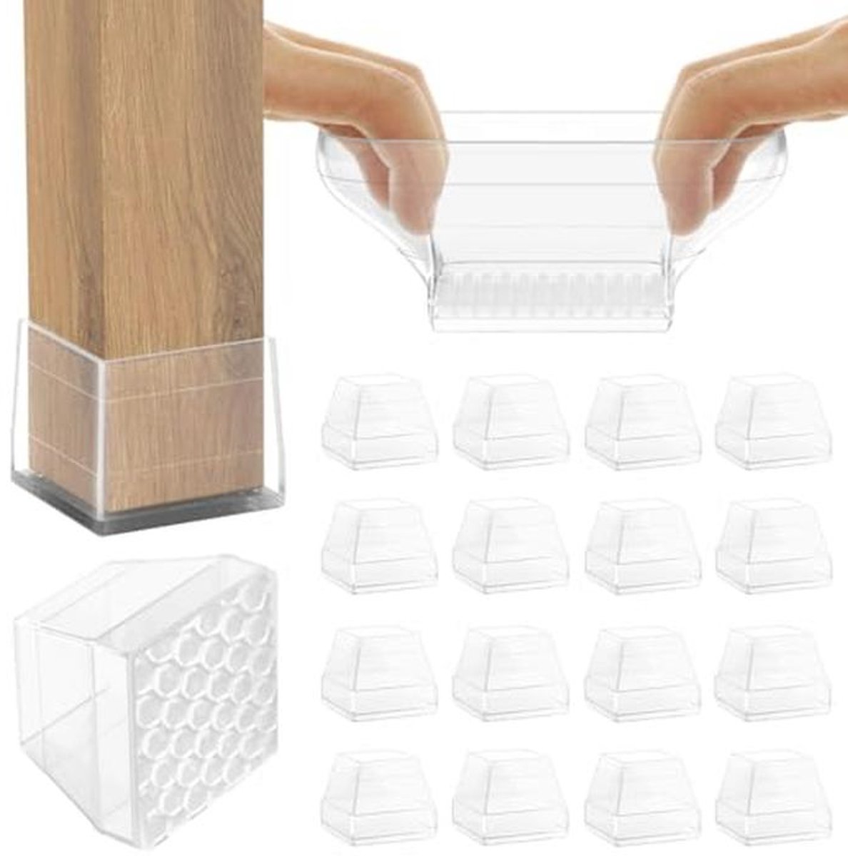 Antislip Stoelpootbeschermers - 16 Stuks Siliconen Doppen voor Meubels (3,2-3,9 cm)