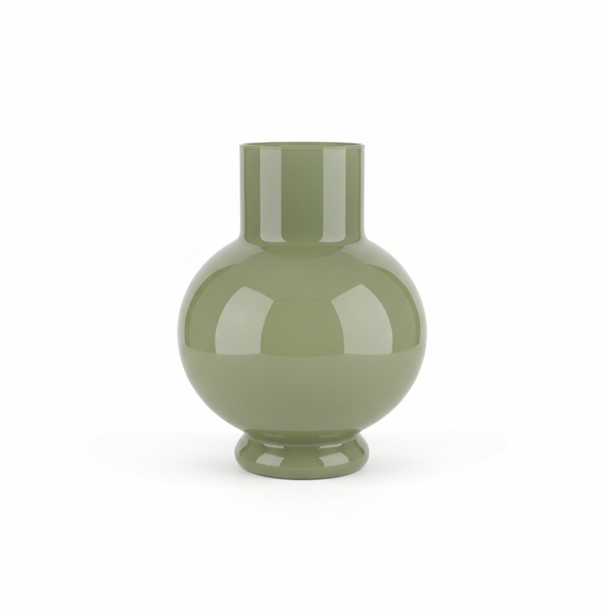 Hakbijl Glass Bloemenvaas Deborah - Donker Groen - glas - D17 x H22 cm