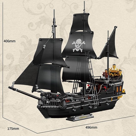 Zhe Gao 653000 Classic Black pearl ship bouwset | Adventure of the
