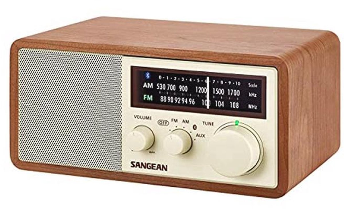 Houten Kast Radio - AM/FM met Bluetooth Verbinding