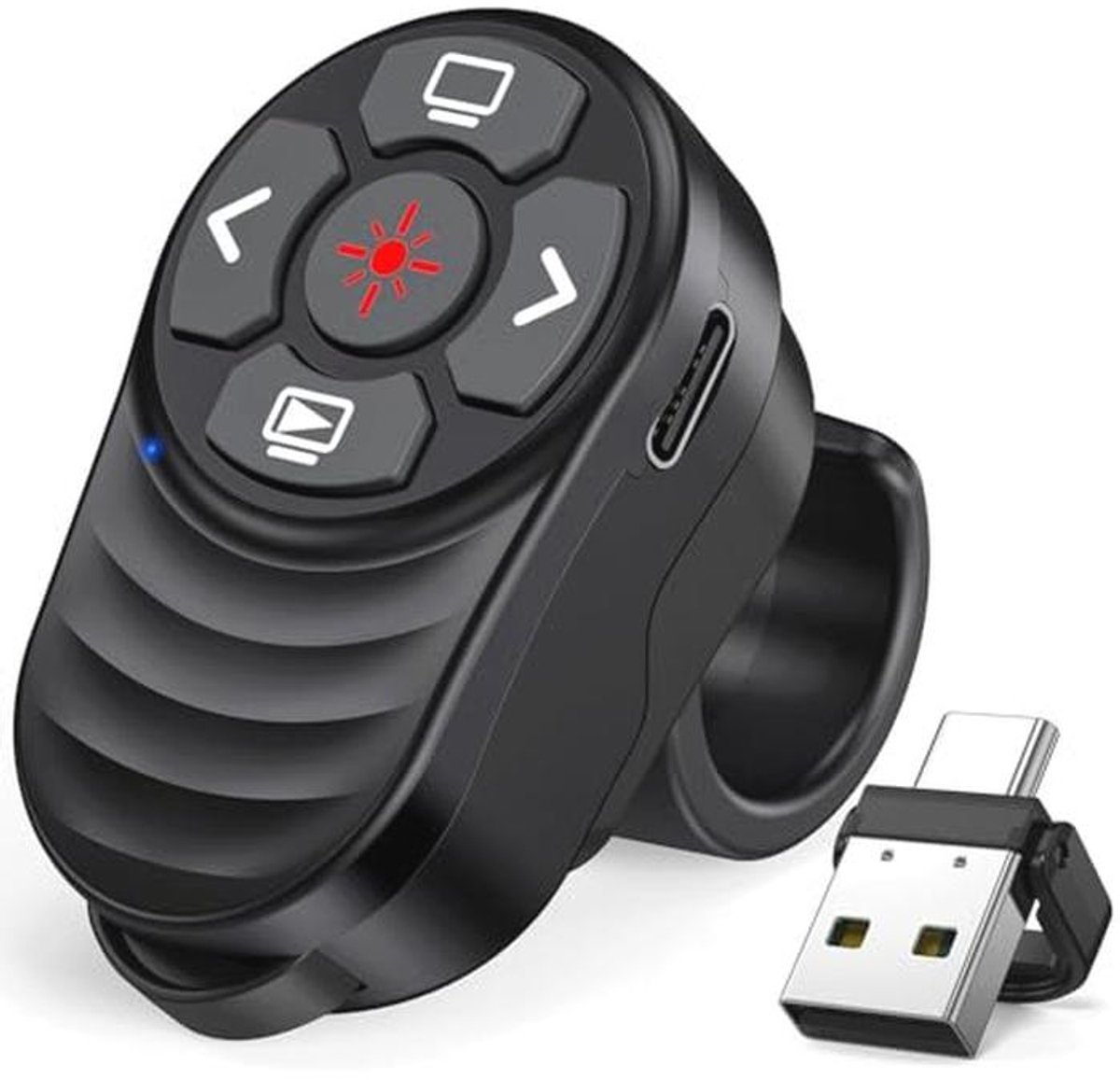 Draadloze Presentator Afstandsbediening met Volumeregeling en Oplaadbare USB Type C