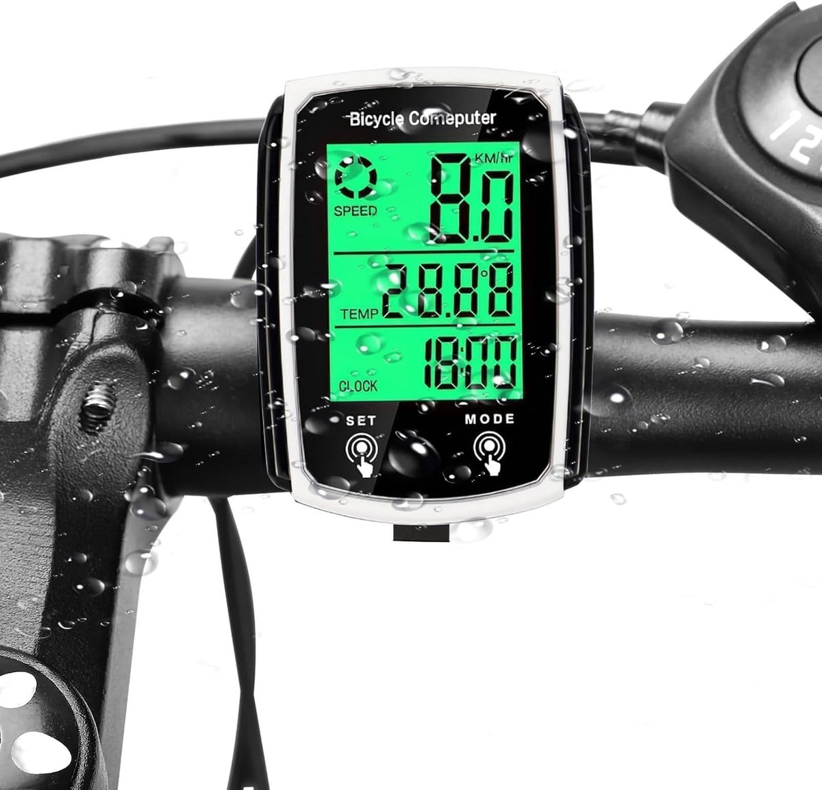 Waterdichte Fietscomputer met 19 Functies en LCD Achtergrondverlichting